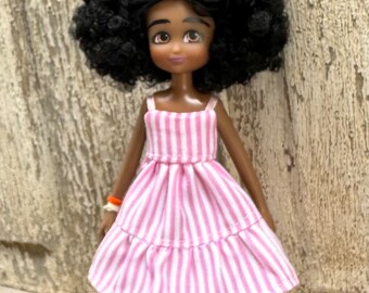 Fits 7 inch Lottie doll:  striped sundress