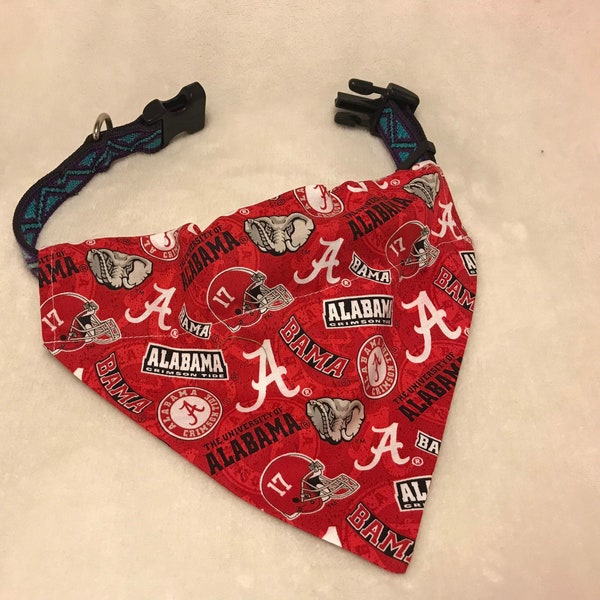 Alabama Crimson Roll Tide Dog Bandana/ Over The Collar Dog Bandana/ Alabama Football/Football Season/Dog Scarf