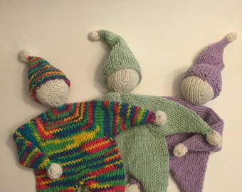 Pierwsza lalka dla dziecka, lalka-gryzak, wzór na drutach