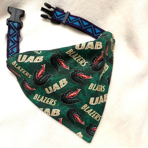 UAB Blazers Dog Bandana: Over Collar Dog Scarf
