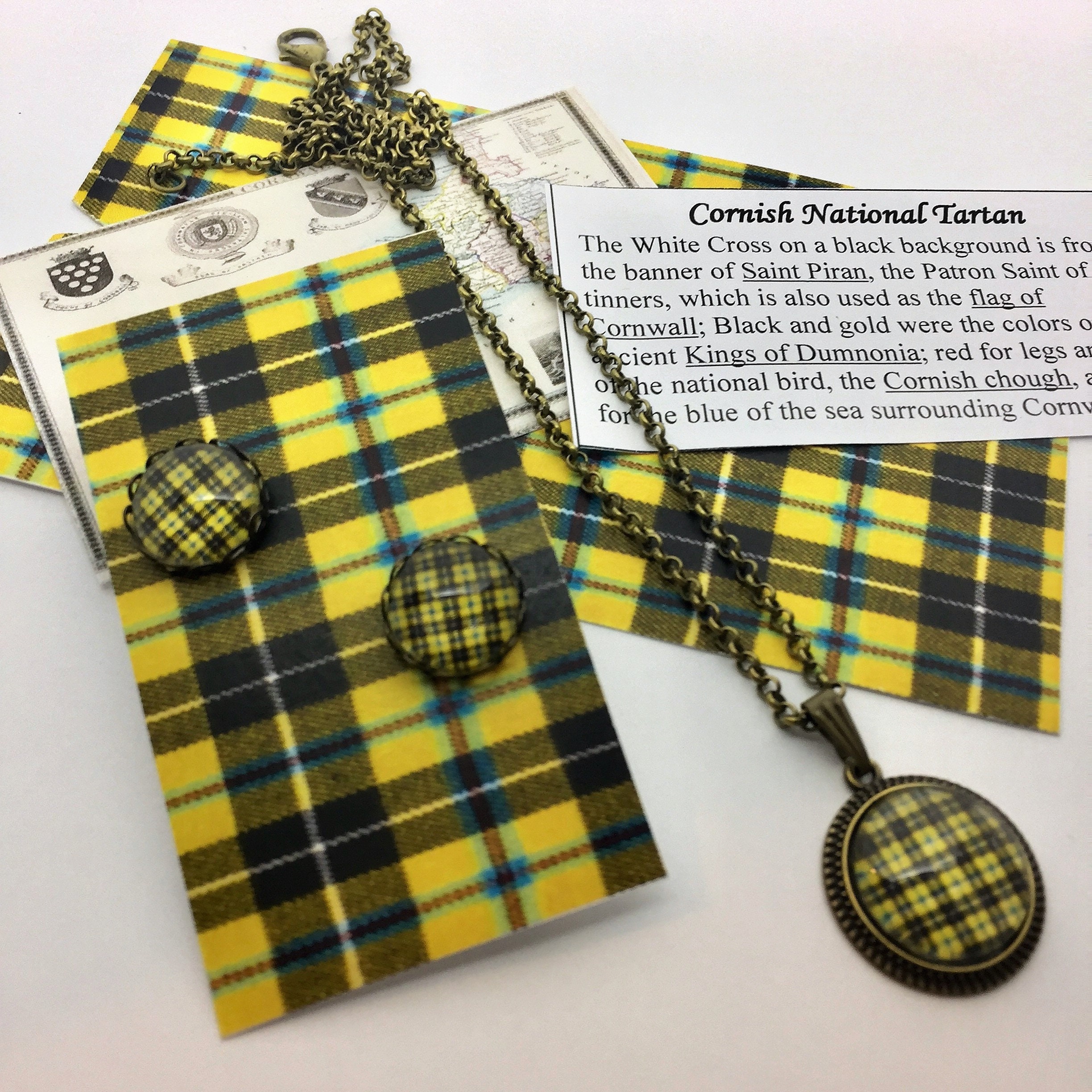Cornish Petite Tartan Jewelry Cornish Necklace Cornish Etsy