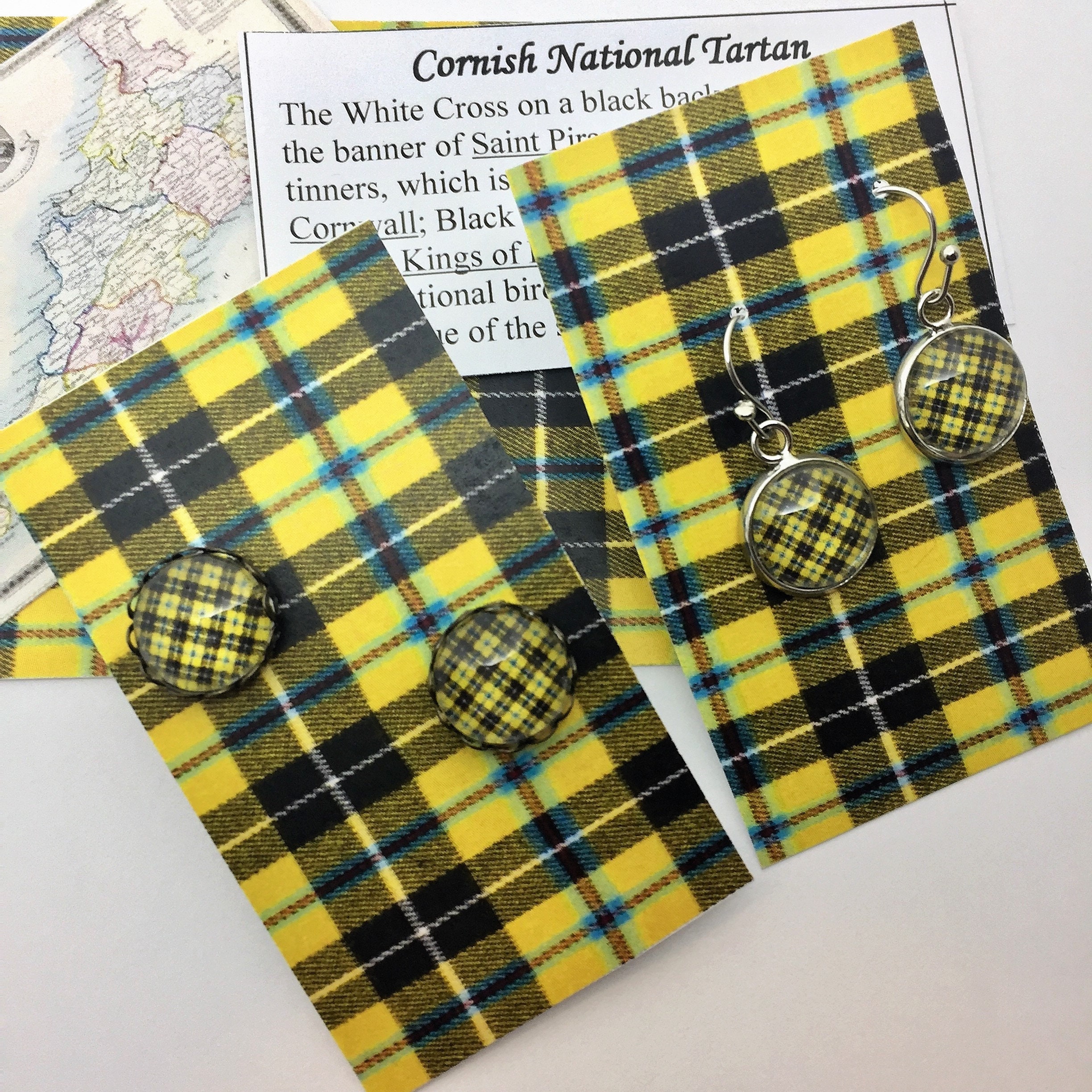 Cornish Petite Tartan Jewelry, Cornish Necklace, Cornish Earrings ...