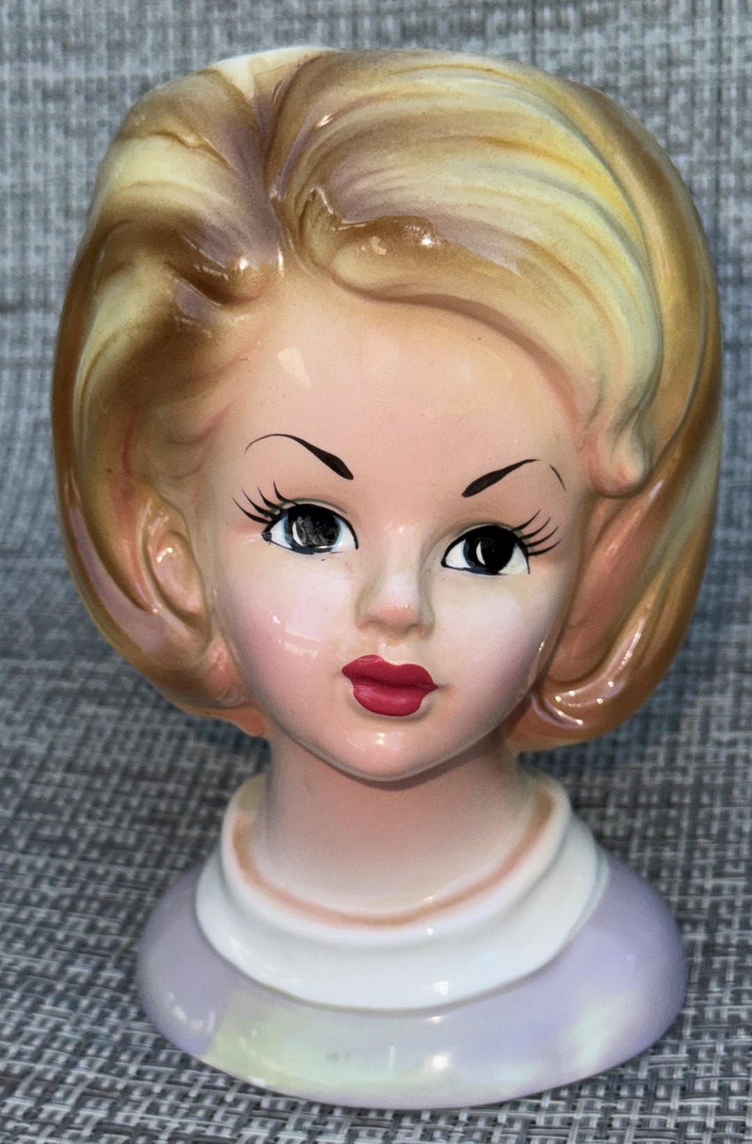 6 Vintage NAPCO Napcoware Lady Head Vase Blonde Hair C7472 Pearls Etsy