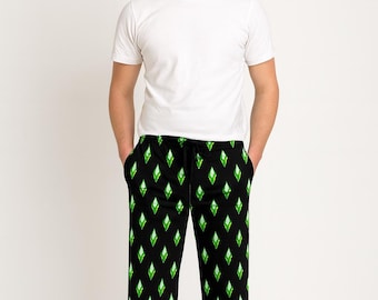 Pantalones de pijama de Los Sims Plumbob: ropa de dormir divertida para gamers, regalo geek para él o ella, pantalones cómodos para jugar.