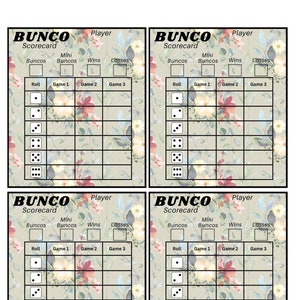 Carte de pointage et tableau de bord Bunco pour la fête des mères de mai à imprimer