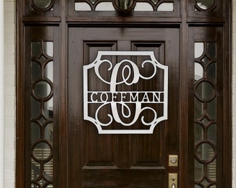 front door monogram etsy