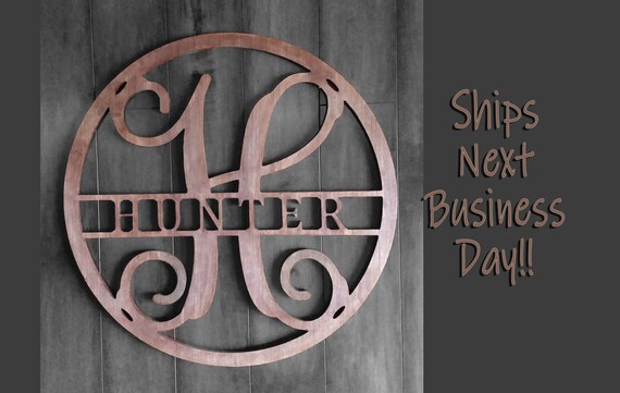 Monogram Signs For Front Door Decor Circle Design Etsy