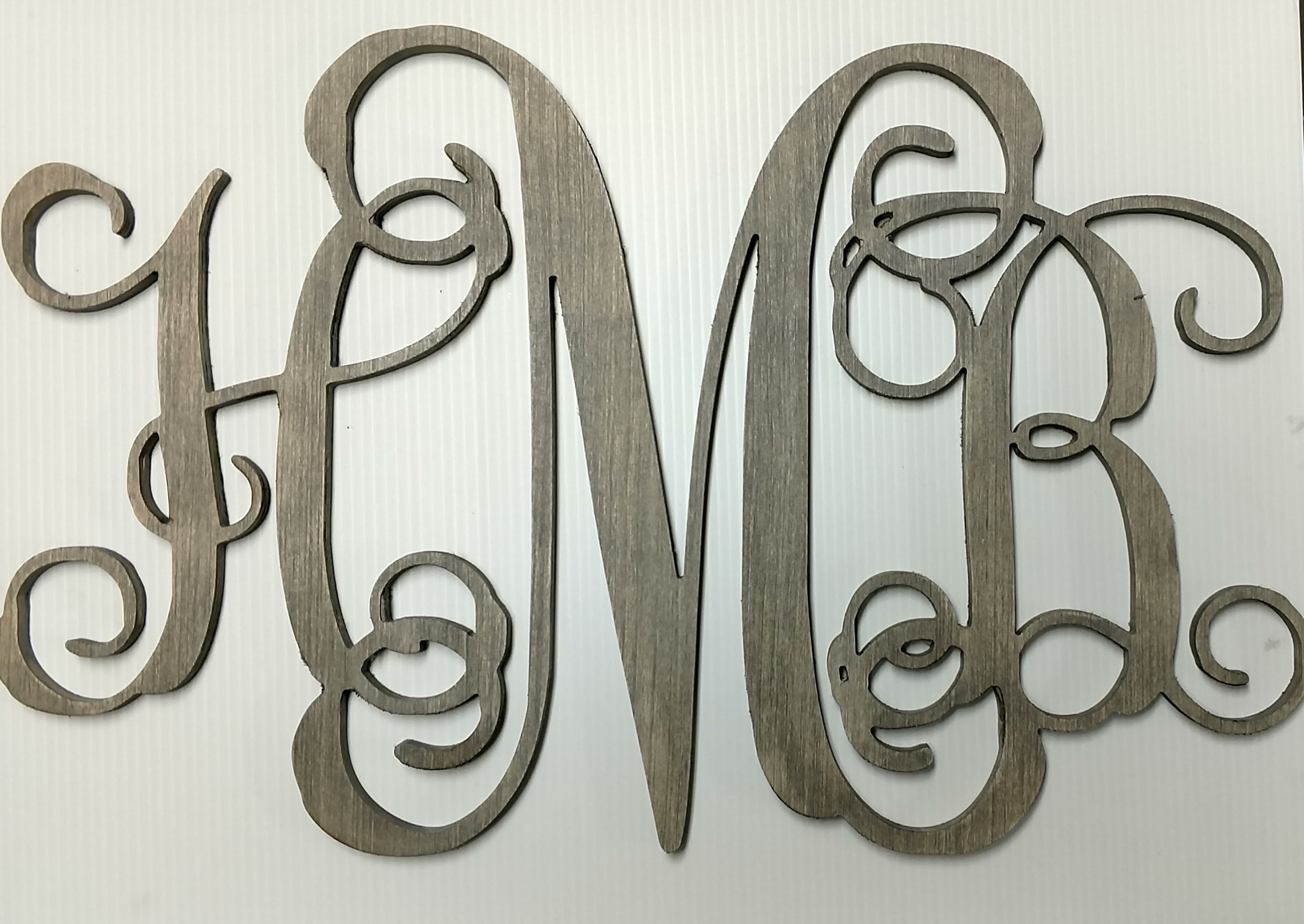 Wooden Monogram Initials Etsy