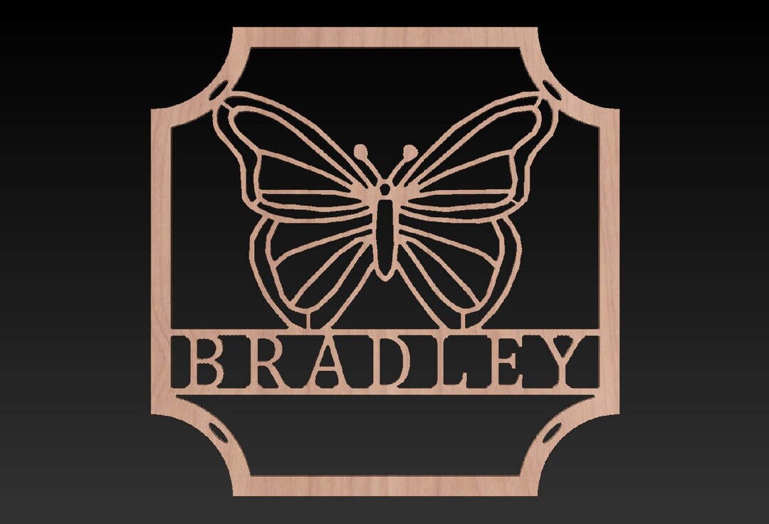 Fancy Butterfly Name Sign - Etsy