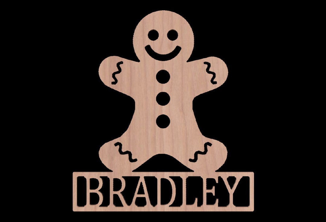 Custom Gingerbread Man Name Sign Etsy