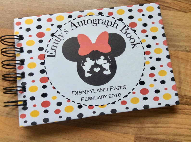 Disney Land//americano Libro de autógrafos Disney Mickey//Minnie Mouse