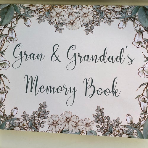 Personalised Grandparent Keepsake Book Grandparent Memory Etsy