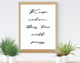 Wall art word keep calm - Handwriting Wall Art, Modern Minimalism, Art, Poster Print, Word Art, Black and White Prints, Word Print Art