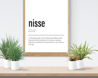 nisse, definition print nisse Wall Art nisse printable definition of nisse gift definition poster DIGITAL PRINTS nisse sign nisse quote A4