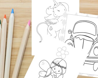 Coloring pages bundle, Printable Kids coloring fun, Coloring Pages, Instant Download