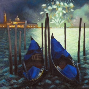 Venice Print Rendentore Fireworks