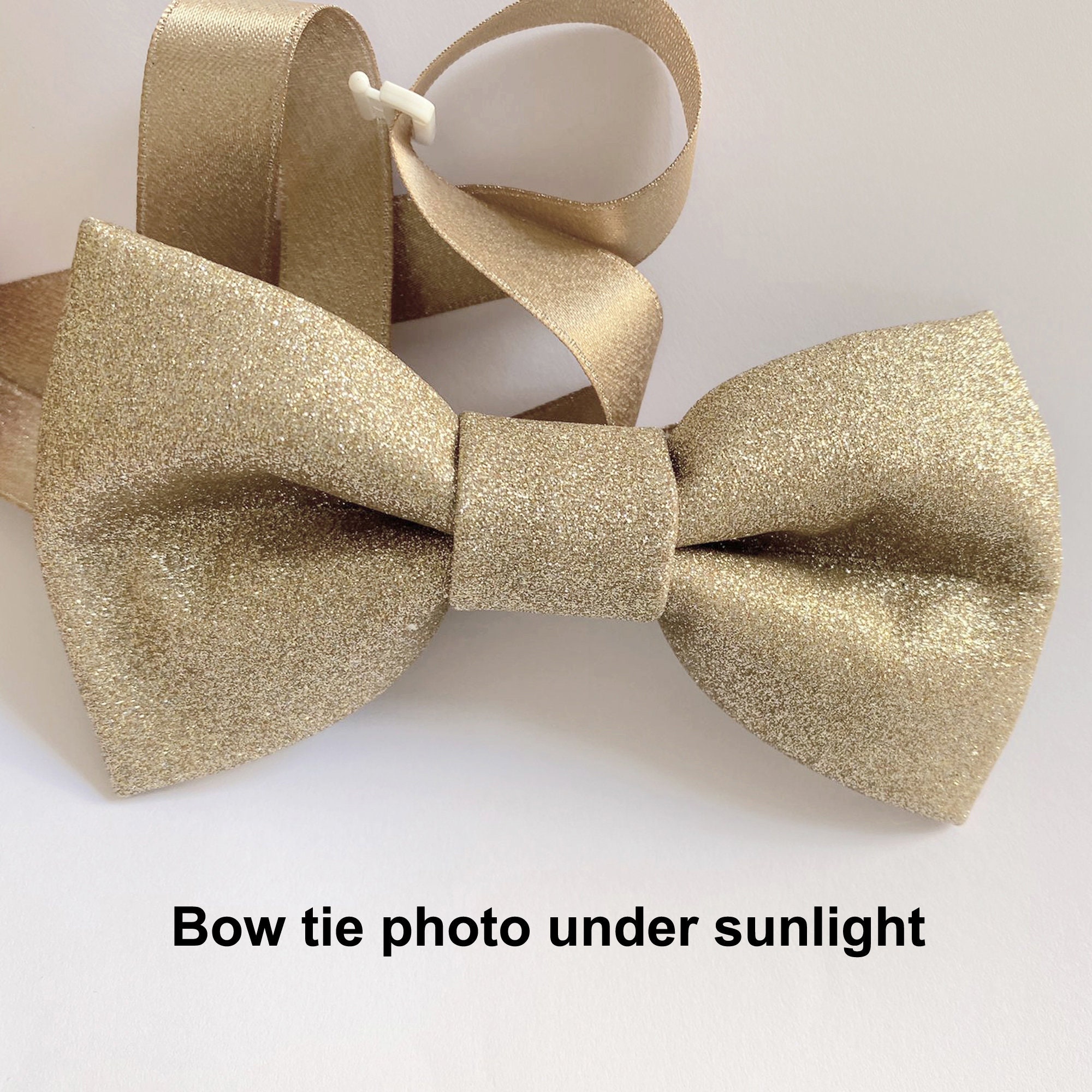 sparkly gold bow tie