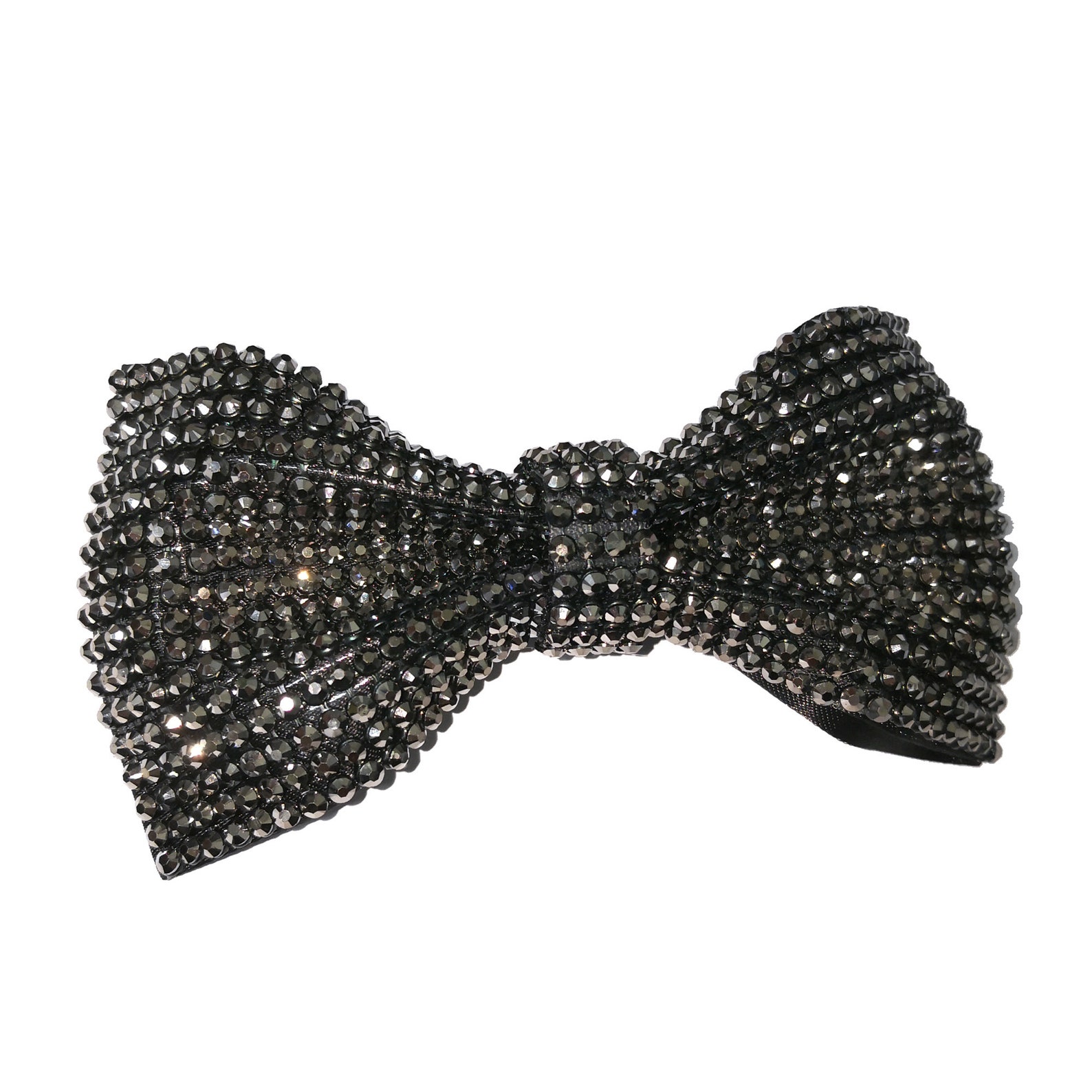 Black rhinestones bow tie Sparkle black bow tie for men Etsy