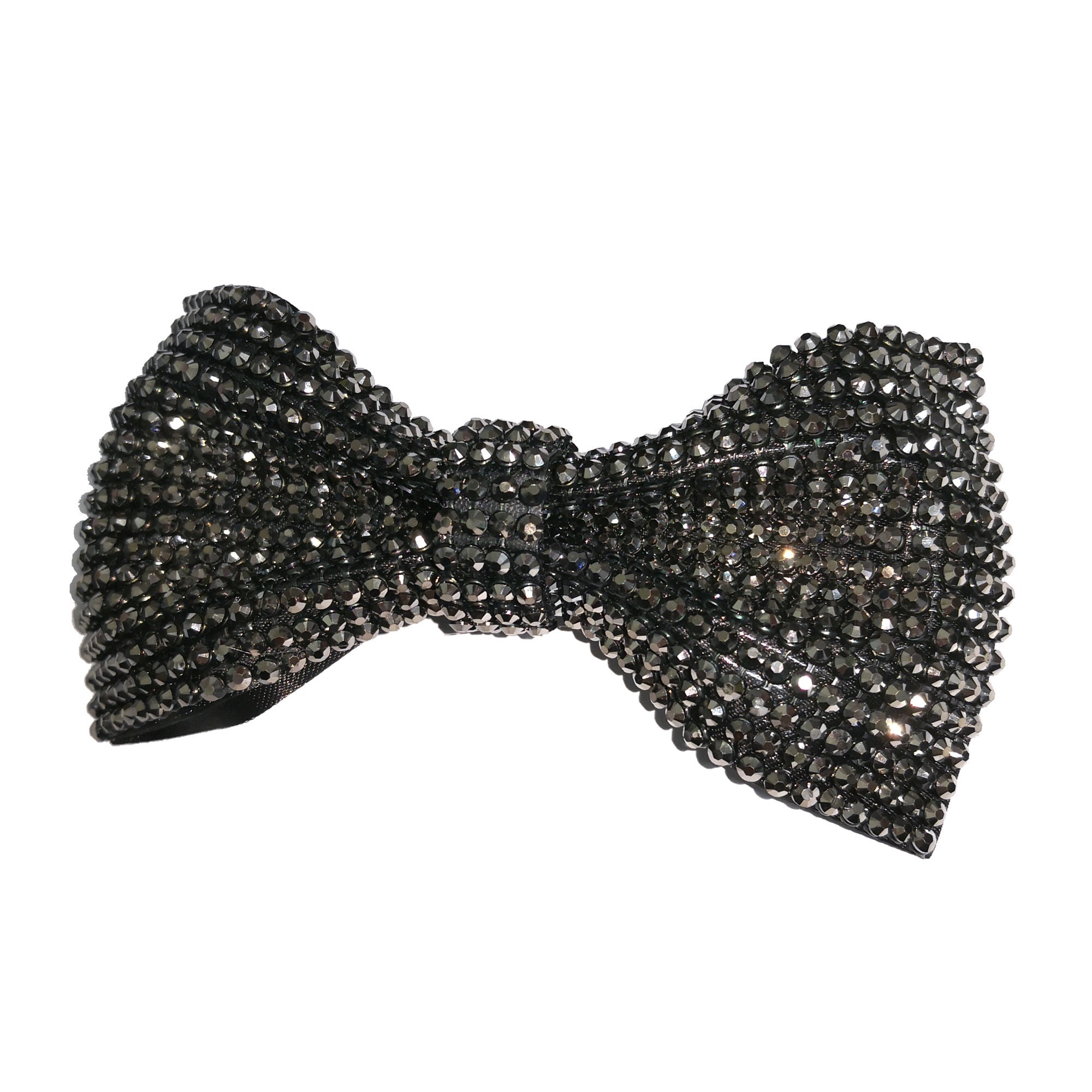 Black rhinestones bow tie Sparkle black bow tie for men Etsy