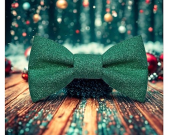 Green Glitter bow tie for men | Green bow tie per-tied style | for wedding groom, groomsmen prom Christmas New year | CK Bow Tie