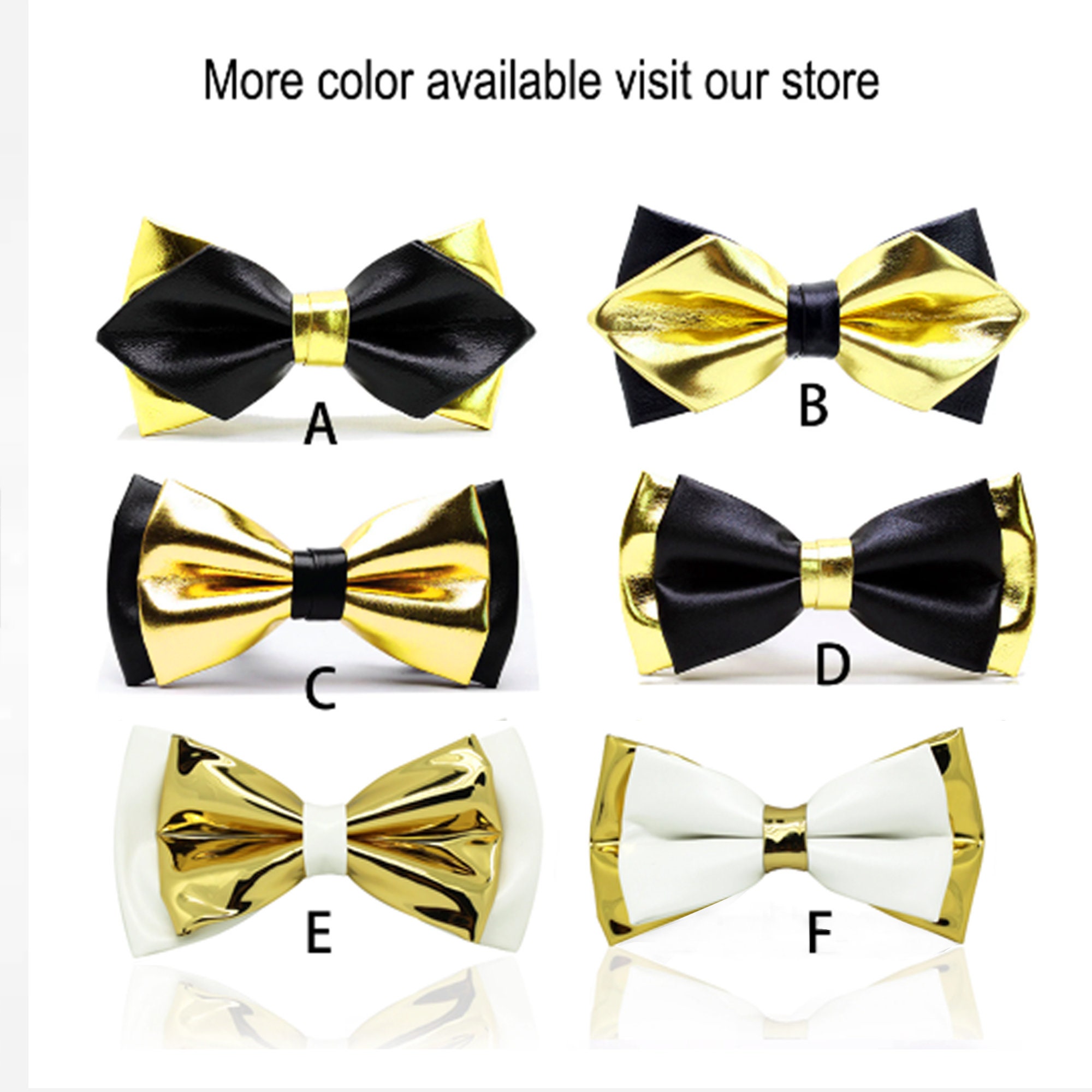 Black and Gold Bow Tie Gold and Black Shinning 2 Layers Bow Etsy