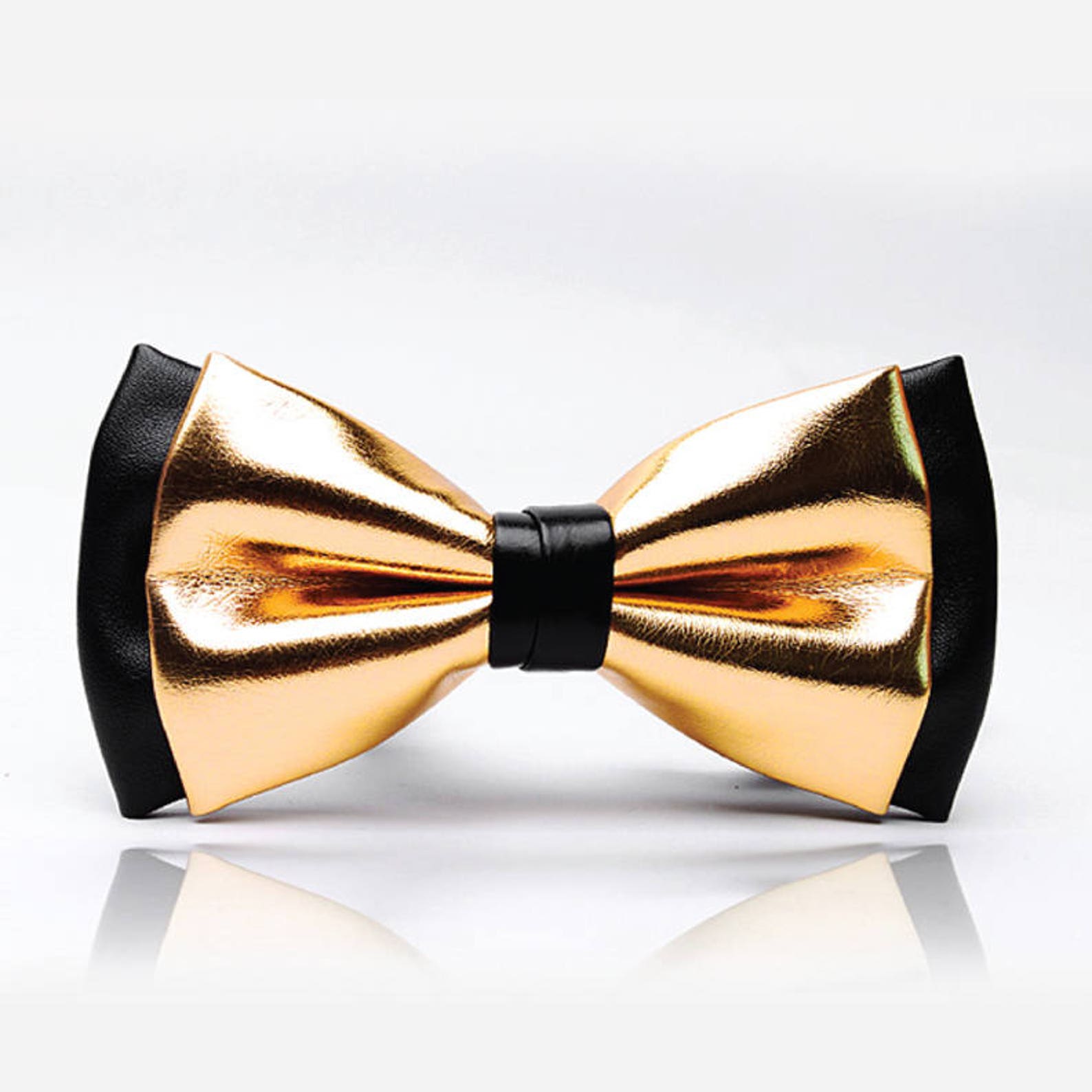 Black and Gold Bow Tie Gold and Black Shinning 2 Layers Bow Etsy