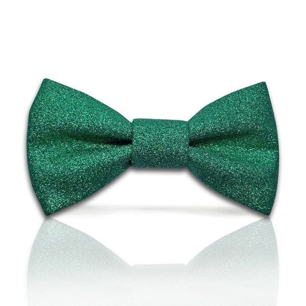 Green Glitter bow tie for men | Green bow tie per-tied style | for wedding groom, groomsmen prom Christmas New year | CK Bow Tie