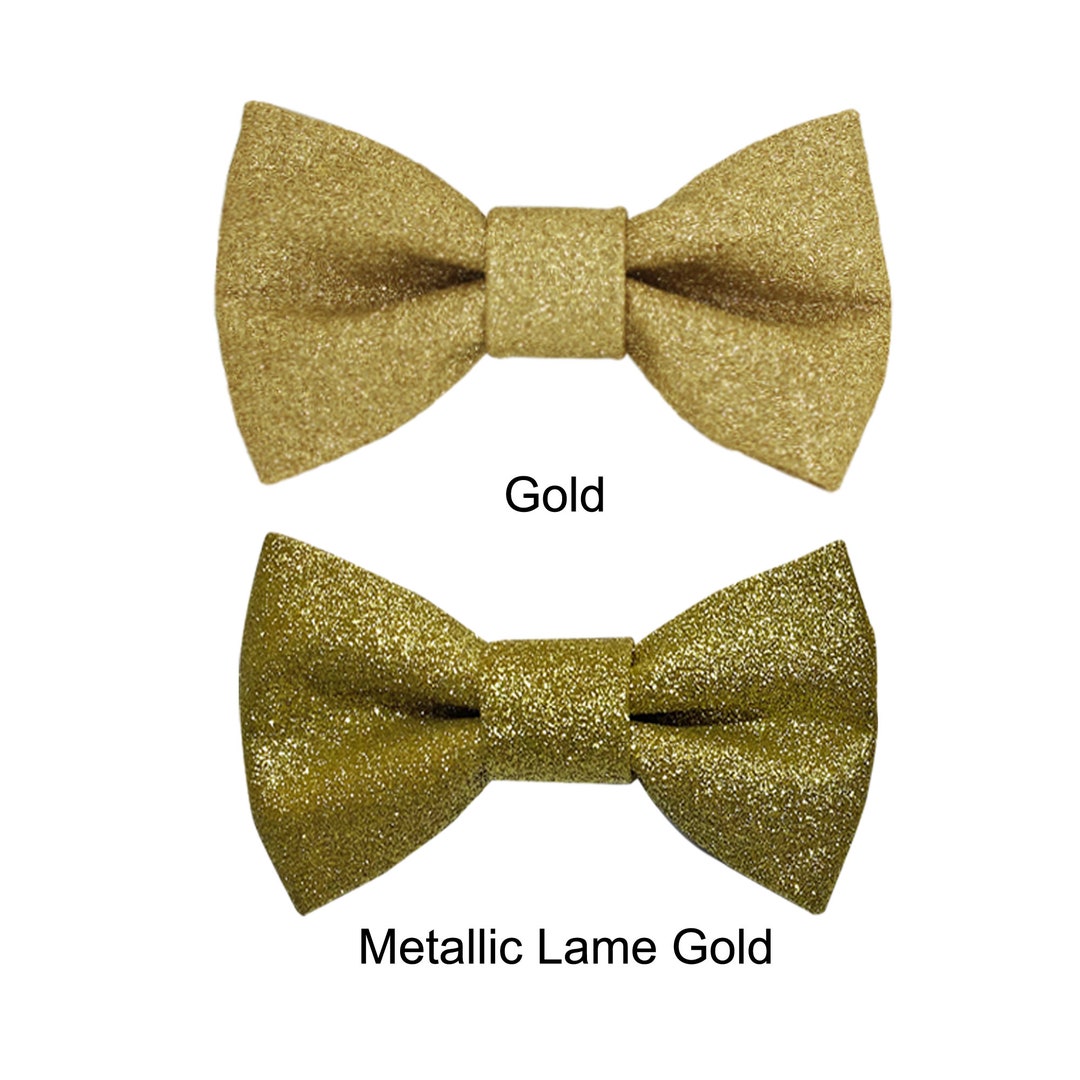 sparkly gold bow tie