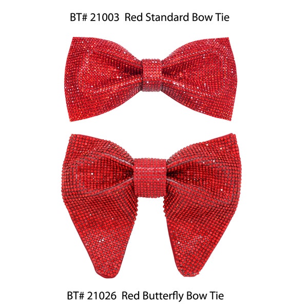 Red bow tie with Rhinestones | Red bow tie for men  | Red Crystal Tuxedo bow tie for men | Christmas Prom Wedding Formal | CK Bow Tie