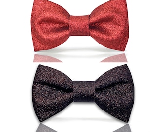 Red bow tie | metallic red glitter per-tied bow tie for men | CK Bow Tie