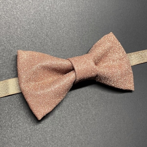 Rose Gold bow tie metallic rose gold glitter per-tied bow tie for men Dream Up Idea image 3