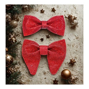 Red bow tie with Rhinestones | Red bow tie for men | Red baby bow tie | Red bow tie for kid Red Crystal Tuxedo bow tie for men | Christmas