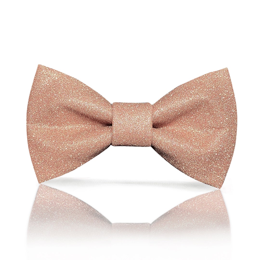 Rose Gold Bow Tie Metallic Rose Gold Glitter Per-tied Bow Tie for Men ...