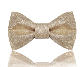 champagne bow tie, shiny gold bow tie, champagne gold Glitter bow tie for wedding groom, groomsmen part prom birthday