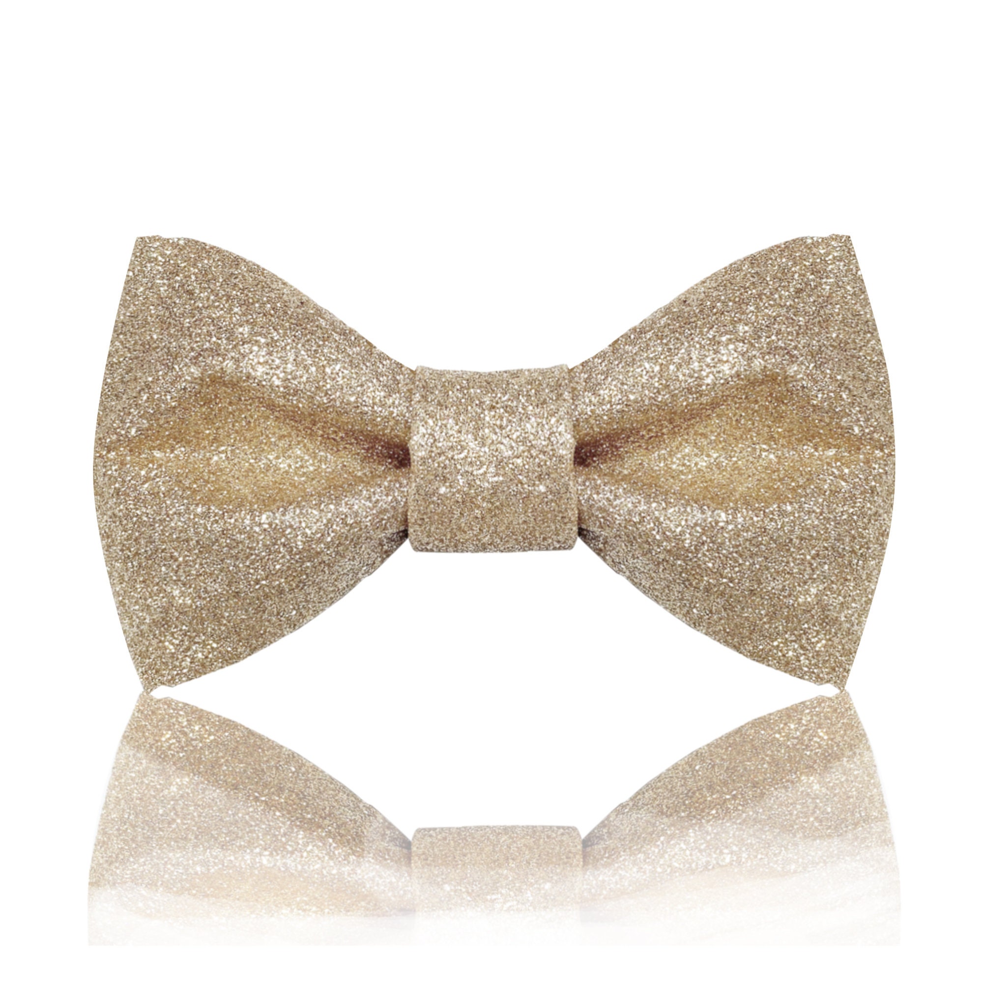 Champagne Gold Glitter Bow Tie