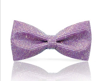 Purple crystal bow tie for men / women | Purple crystal like Rhinestones bow tie | Purple rhinestones bow tie set | CK Bow Tie