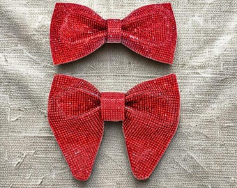 Red bow tie with Rhinestones | Red bow tie for men | Red baby bow tie | Red bow tie for kid Red Crystal Tuxedo bow tie for men | Christmas