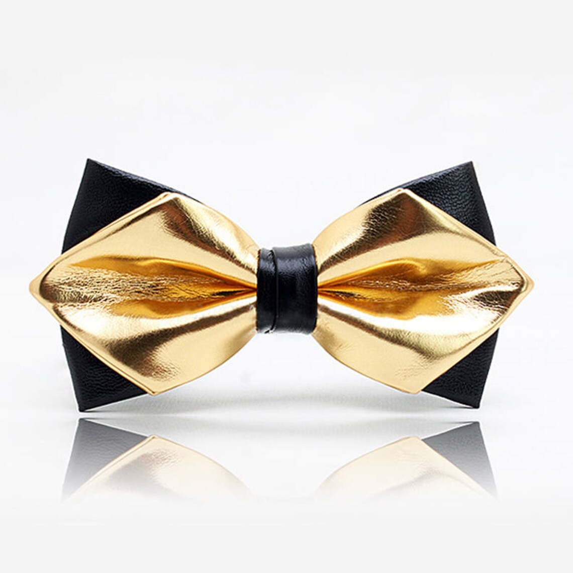 Black and Gold Bow Tie 2 Layer Bow Tie for Men Artificial Etsy