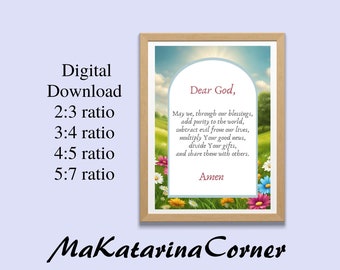 Math Prayer, Catholic Homeschool, Christian Wall Decor, Childrens Prayer, Religious Art