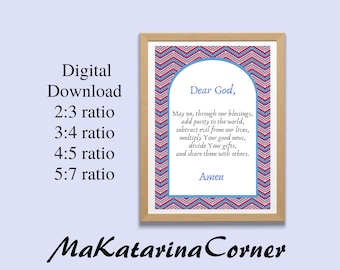 Math Prayer, Catholic Homeschool, Catholic Wall Art, Childrens Prayer, Devotional Art Print