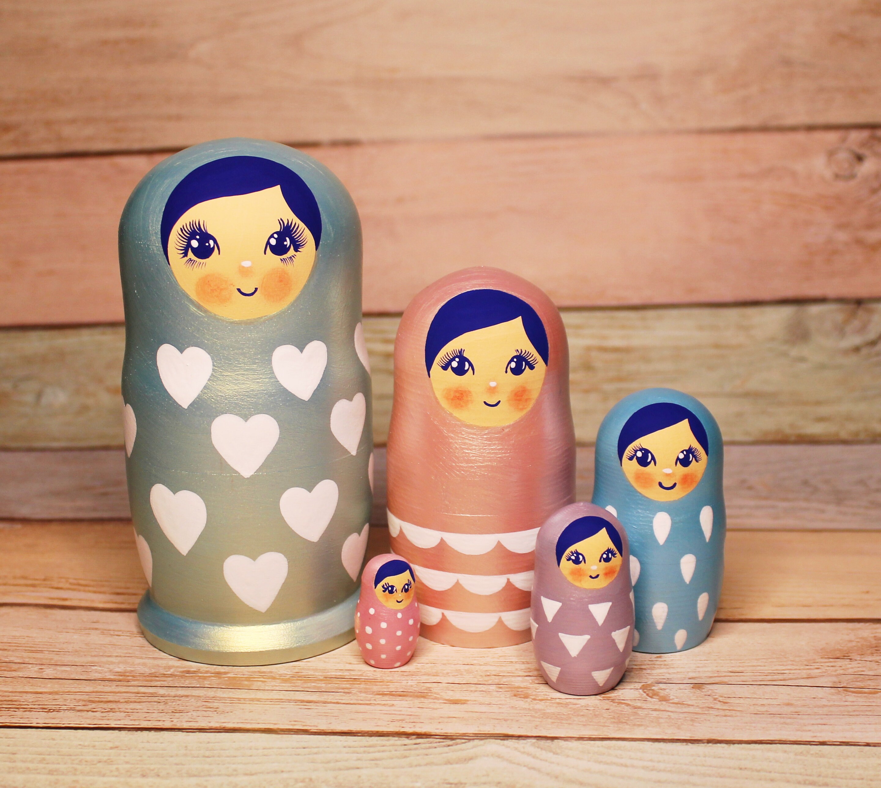 Cute nesting dolls Stacking dolls for kids Montessori Etsy