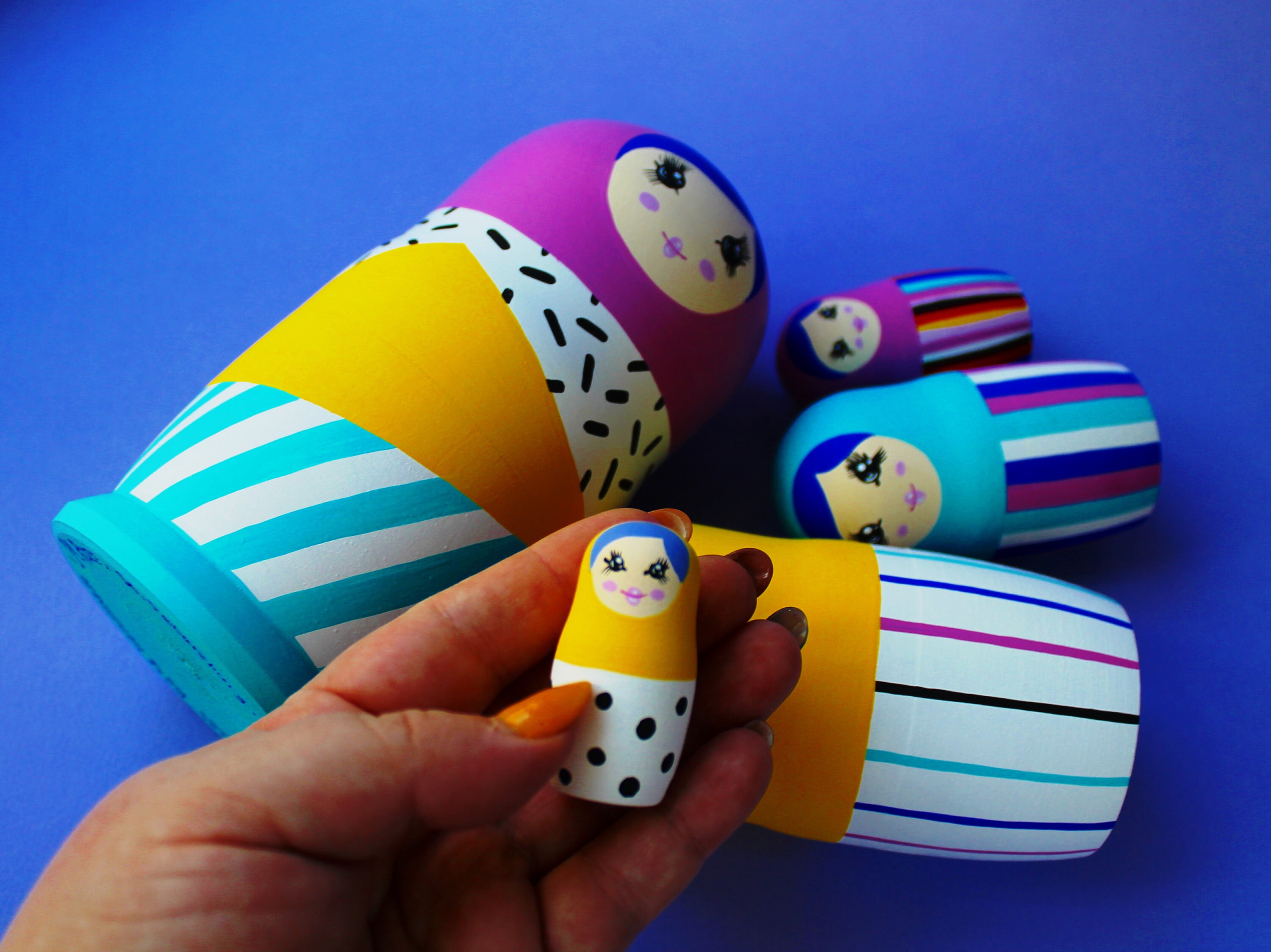Rainbow wooden toy matryoshka Nesting dolls Montessori toys Etsy