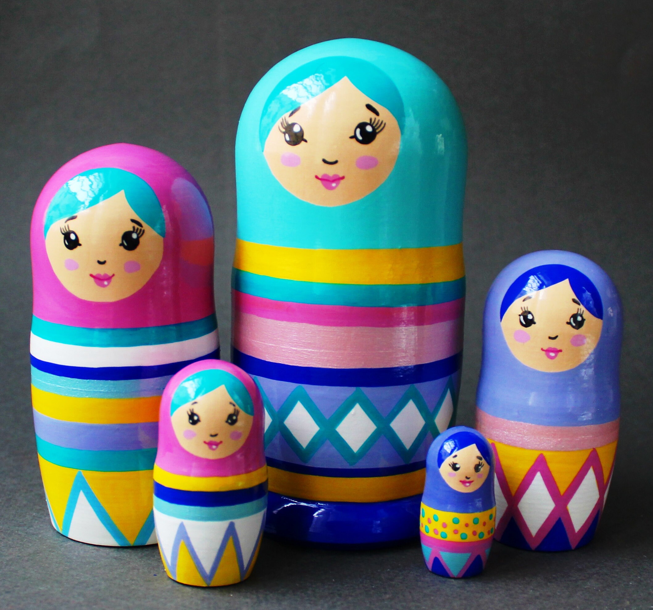 Nursery decor Nesting dolls for kids Toddler toy Montessori Etsy