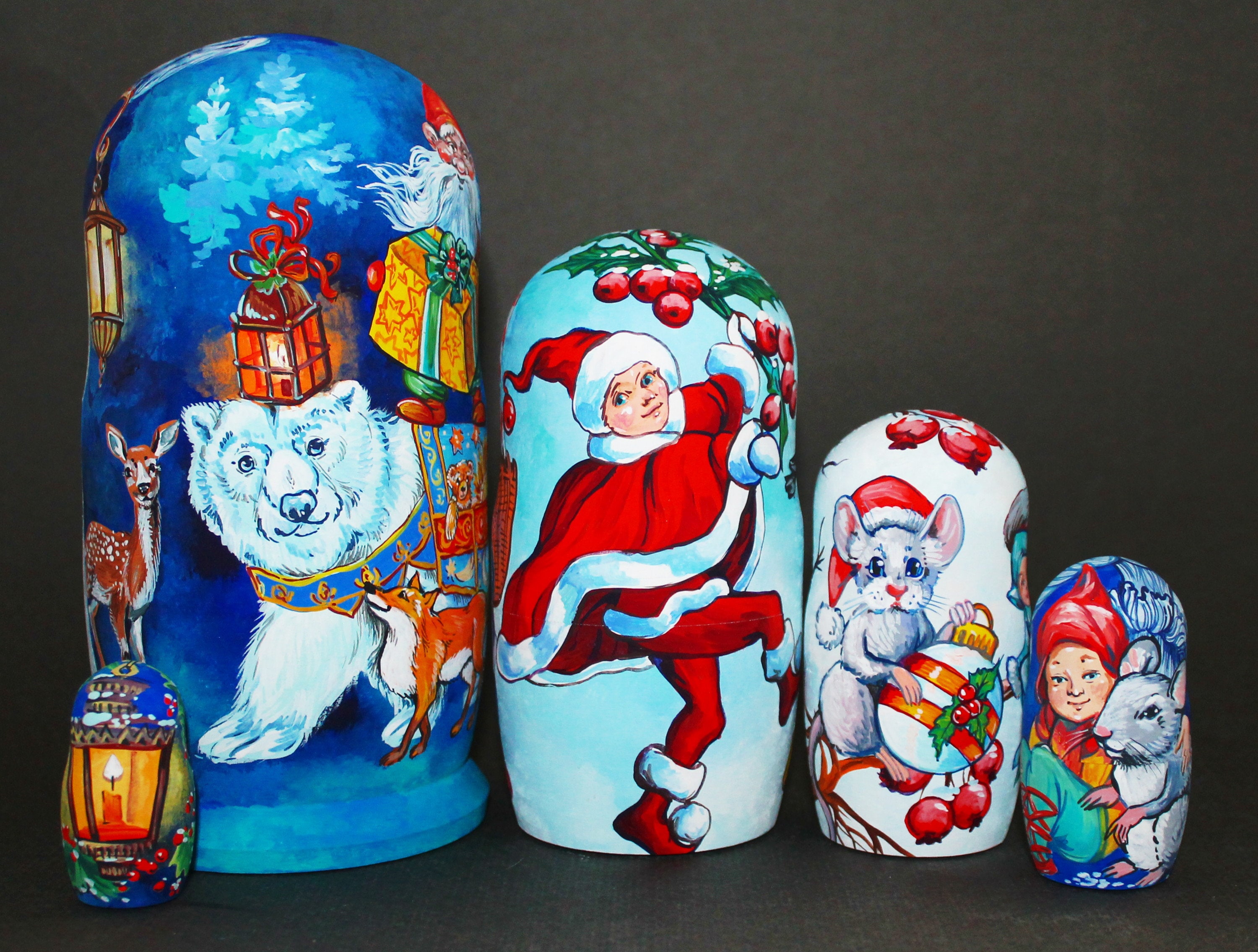 Christmas nesting dolls Santa Claus gift for kids Montessori Etsy