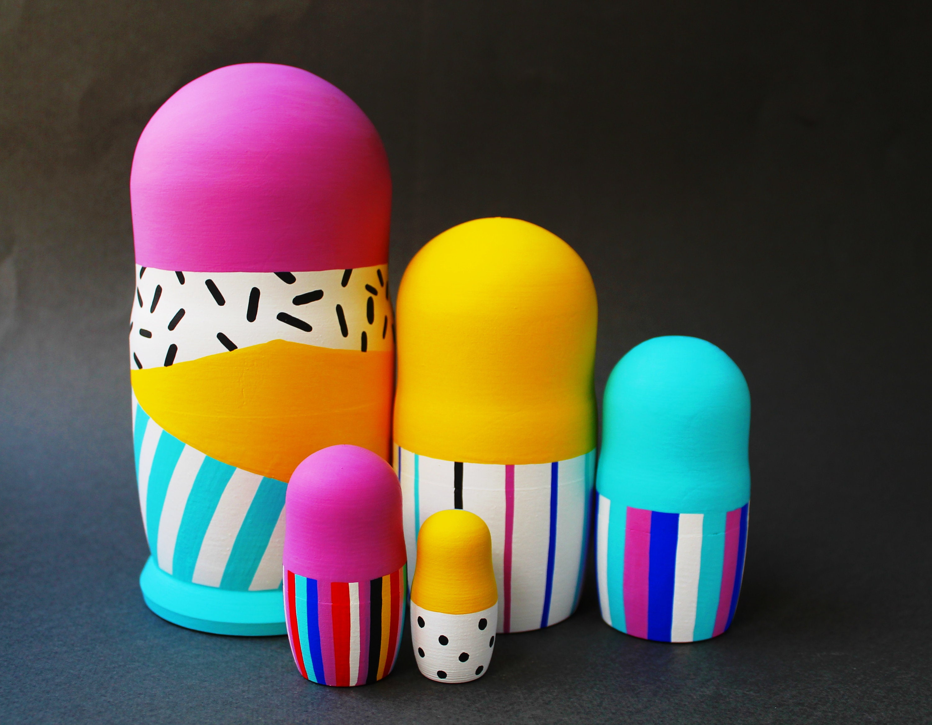 Rainbow wooden toy matryoshka Nesting dolls Montessori toys Etsy