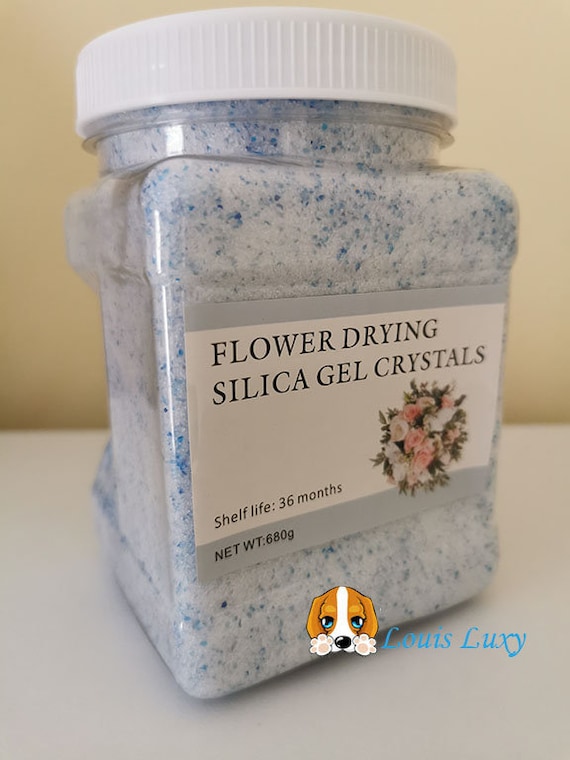 Premium Flower Drying Silica Gel Sand Crystal White and Blue Reusable 680g  