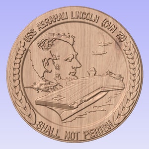 US Navy USS Abraham Lincoln Approx 10-11&quot; (Your Choice of wood)