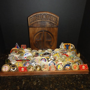 82nd ABN Stand Coin Holder (Apprx 15x9), 82nd Airborne Patch (11x7.75x1.5)