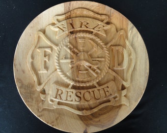 Fire Department 10-11in 3D Plaque (Your Choice Dish or Cutout)