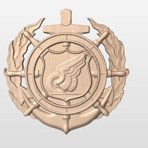 10-11&quot; Army Mariner Badge (Your Choice of Wood and Level)